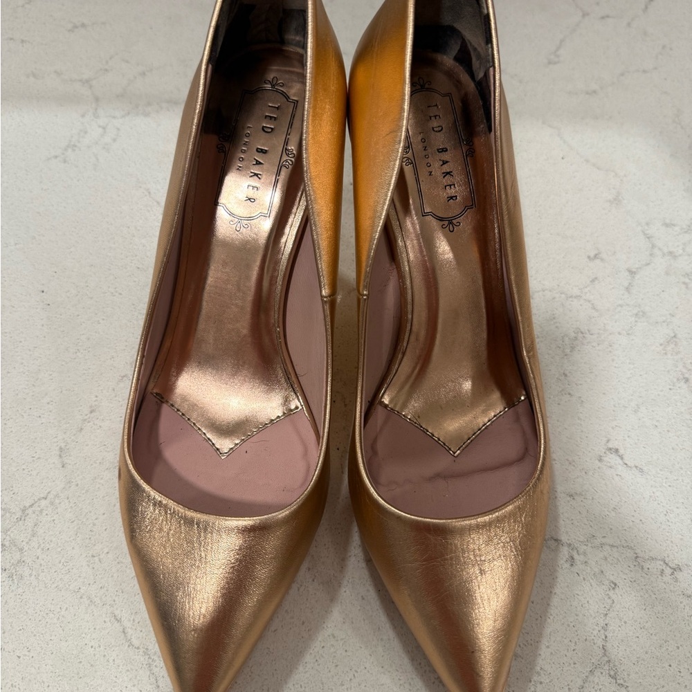 Ted Baker Gold Pointed-Toe Women’s Pumps